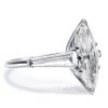 Marquise Cut Created White Sapphire Three Stone Engagement Ring in Sterling Silver
