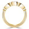 Princess Cut Half Eternity Milgrain Bezel Ring - 18K Gold Plated Sterling Silver - 1.21 CT. TW.