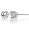Vintage Round Cut Stud Earrings - 925 Sterling Silver, 2.30 CT. TW.