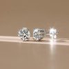 Vintage Round Cut Stud Earrings - 925 Sterling Silver, 2.30 CT. TW.