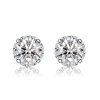 Vintage Round Cut Stud Earrings - 925 Sterling Silver, 2.30 CT. TW.