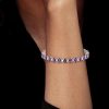 Oval Amethyst Tennis Bracelet - 925 Sterling Silver - Wedding Jewelry