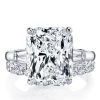 Radiant White Sapphire Bridal Ring Set - 925 Sterling Silver