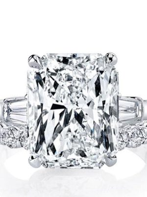 Radiant White Sapphire Bridal Ring Set - 925 Sterling Silver