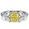 Yellow Topaz Engagement Ring - Cushion Cut Sterling Silver