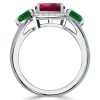 Cushion Cut Ruby Engagement Ring in 925 Sterling Silver