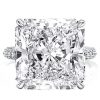 Princess Cut Hidden Halo Engagement Ring in Rhodium-Plated Sterling Silver