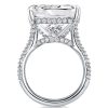 Princess Cut Hidden Halo Engagement Ring in Rhodium-Plated Sterling Silver