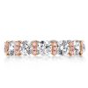 Two-Tone Pink Sapphire Eternity Wedding Band - Sterling Silver