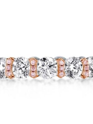 Two-Tone Pink Sapphire Eternity Wedding Band - Sterling Silver