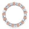 Two-Tone Pink Sapphire Eternity Wedding Band - Sterling Silver