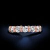 Two-Tone Pink Sapphire Eternity Wedding Band - Sterling Silver