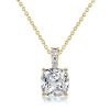 White Sapphire Cushion Pendant Necklace for Women in Sterling Silver