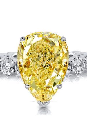 Pear Cut Yellow Topaz Engagement Ring - 925 Sterling Silver Promise Ring