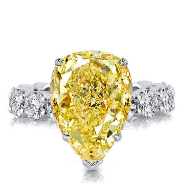 Pear Cut Yellow Topaz Engagement Ring - 925 Sterling Silver Promise Ring