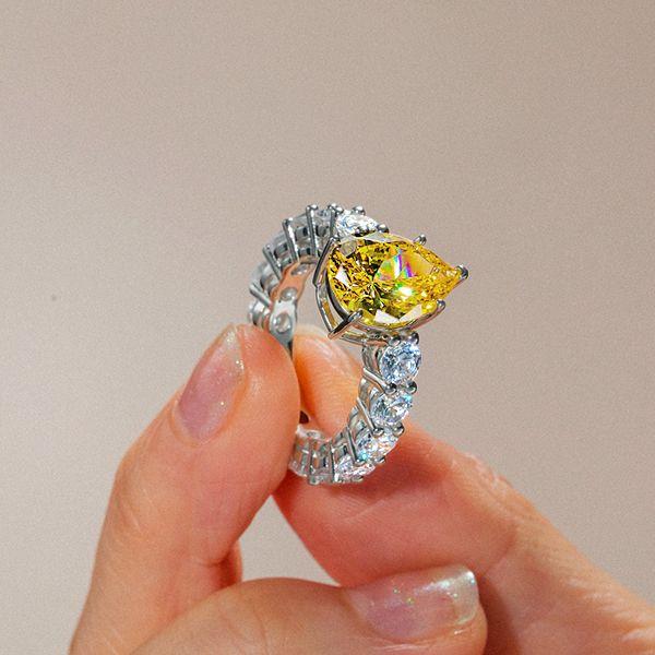 Pear Cut Yellow Topaz Engagement Ring - 925 Sterling Silver Promise Ring