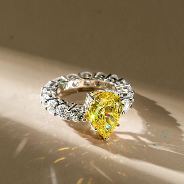 Pear Cut Yellow Topaz Engagement Ring - 925 Sterling Silver Promise Ring