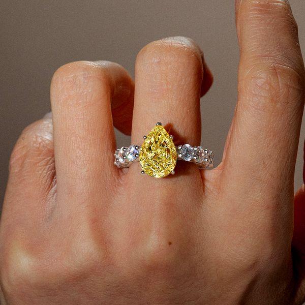 Pear Cut Yellow Topaz Engagement Ring - 925 Sterling Silver Promise Ring