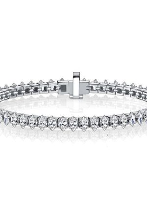 Marquise Cut Tennis Bracelet - Sterling Silver - 7.56 CT. TW