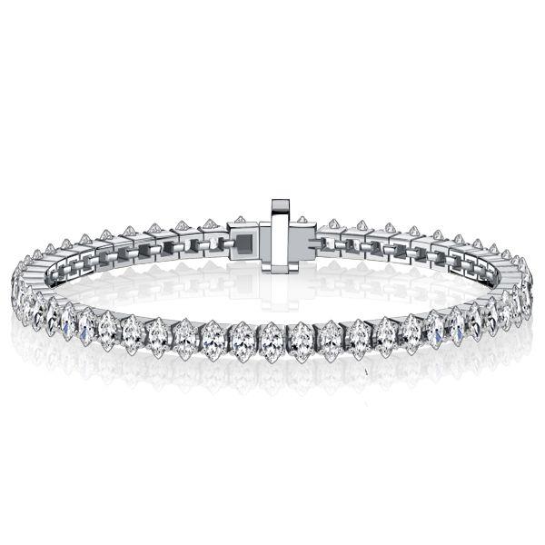 Marquise Cut Tennis Bracelet - Sterling Silver - 7.56 CT. TW