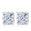 Asscher Cut White Sapphire Stud Earrings in Sterling Silver - Classic & Affordable