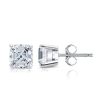 Asscher Cut White Sapphire Stud Earrings in Sterling Silver - Classic & Affordable