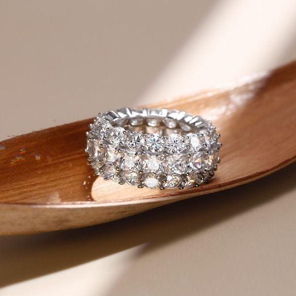 10.63mm Wide 925 Sterling Silver Wedding Ring with High Carat Weight