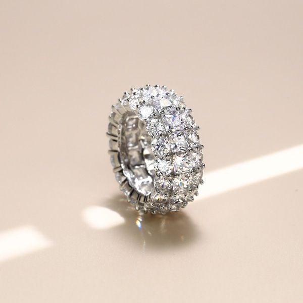 10.63mm Wide 925 Sterling Silver Wedding Ring with High Carat Weight