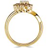 Floral Engagement Ring with Golden Champagne Sapphire in 18K Gold Plated Sterling Silver