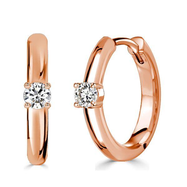 Sterling Silver Huggie Earrings with White Sapphire - Classic & Delicate