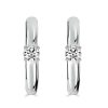 Sterling Silver Huggie Earrings with White Sapphire - Classic & Delicate