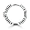 Sterling Silver Huggie Earrings with White Sapphire - Classic & Delicate