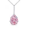 Pink Pear Drop Sterling Silver Necklace - 925 Silver Pendant for Women