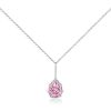 Pink Pear Drop Sterling Silver Necklace - 925 Silver Pendant for Women