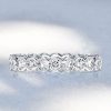 Women's Bezel Setting Round Cut Eternity Wedding Band in Sterling Silver