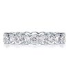 Women's Bezel Setting Round Cut Eternity Wedding Band in Sterling Silver
