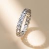 Women's Bezel Setting Round Cut Eternity Wedding Band in Sterling Silver