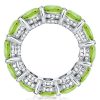 Round Cut Peridot Eternity Wedding Band for Women in Sterling Silver