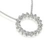 Sterling Silver Round Cut Sunflower Pendant Necklace - 18 Inch Chain