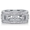 Art Deco White Sapphire Sterling Silver Vintage Wedding Band