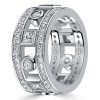 Art Deco White Sapphire Sterling Silver Vintage Wedding Band