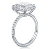 Sterling Silver Wedding Ring - 4.00 CT Center Stone - Contemporary Design