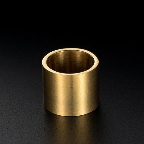 Men's Gold Titanium Wedding Band Ring - Wide Glaze Comfort Fit
