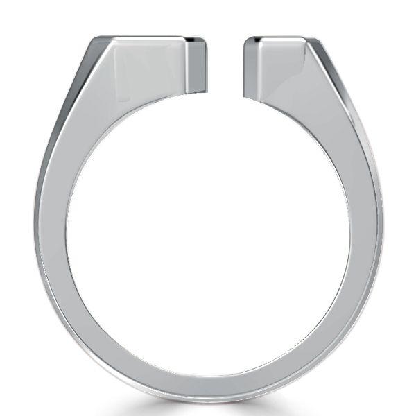 Emerald Signet Ring - Sterling Silver Bezel Open Ring for Women