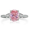 Oval Cut Pink Engagement Ring - 925 Sterling Silver, 2.00 CT Center Stone