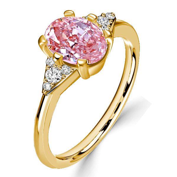 Oval Cut Pink Engagement Ring - 925 Sterling Silver, 2.00 CT Center Stone