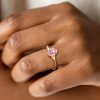 Oval Cut Pink Engagement Ring - 925 Sterling Silver, 2.00 CT Center Stone