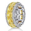 Yellow Asscher Cut Eternity Wedding Band - Sterling Silver - 10.7 CTW