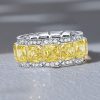 Yellow Asscher Cut Eternity Wedding Band - Sterling Silver - 10.7 CTW