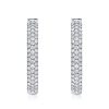 Sterling Silver Pave Hoop Earrings for Women - 3.65 CTW